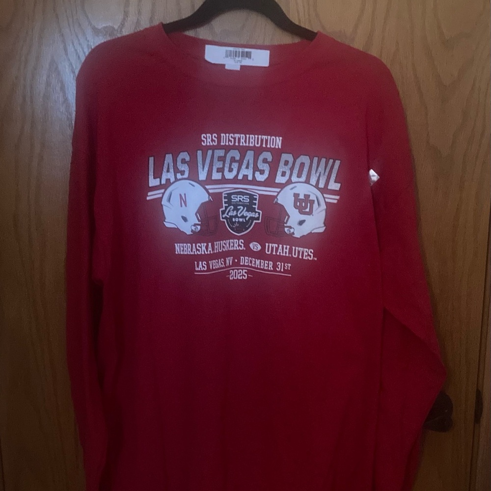 2025 Las Vegas Bowl Nebraska v Utah Red Long Sleeve Tee